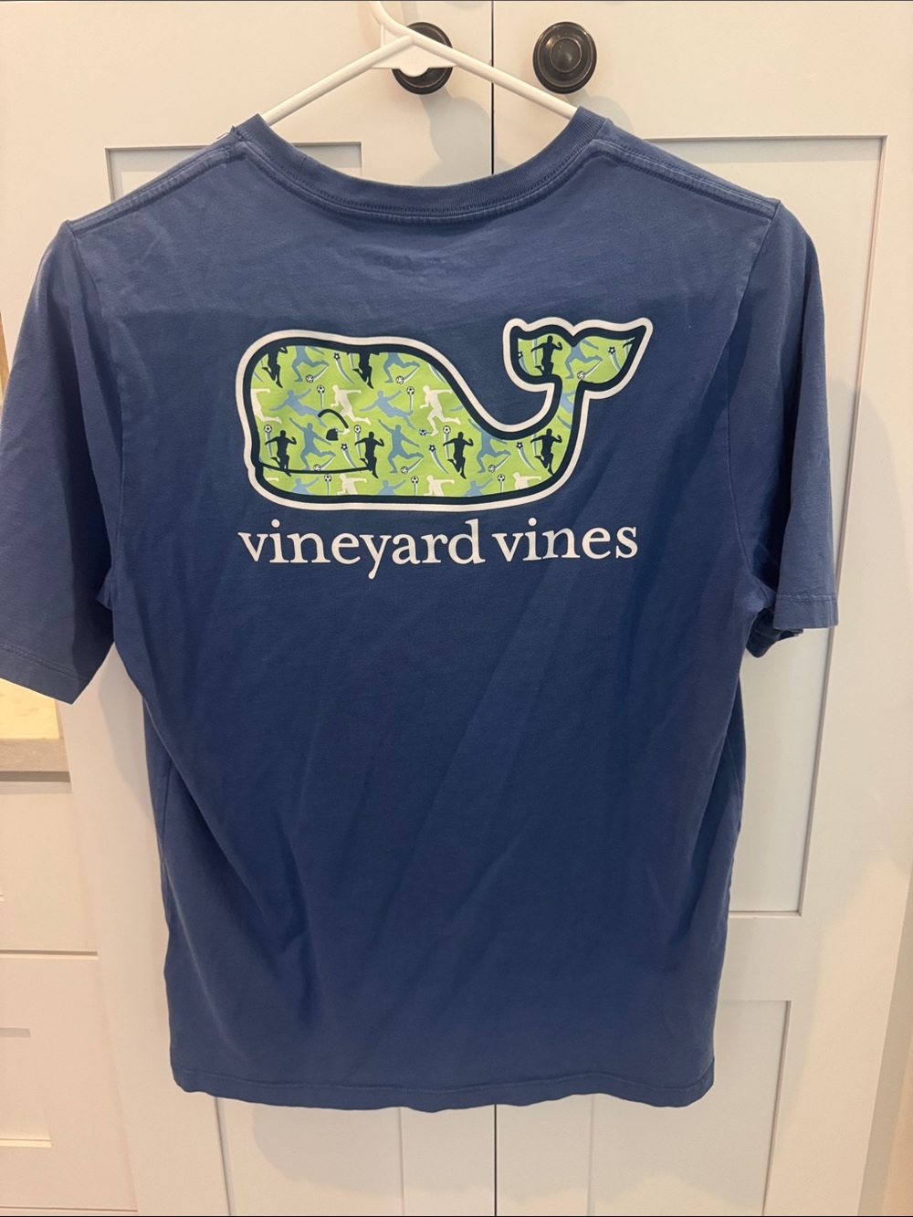 Vineyard Vines Youth Large -Soccer Short Sleeve Pocket Tee in Navy Blue